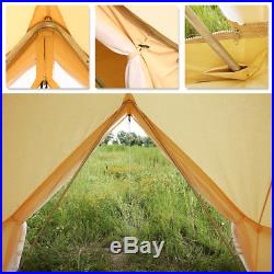 5M Large Camping Bell Tents Outdoor Waterproof Cotton Canvas Glamping Yurt Tents