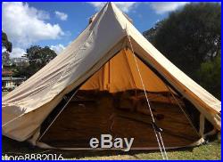 5M Outdoor Canvas Bell Tent Waterproof Family Camping Tent +Winter Stove Hole