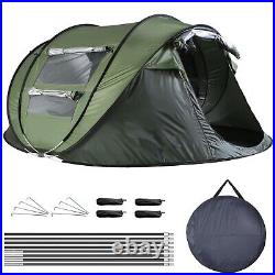5-8 People Camping Hiking Tent Waterproof Automatic Instant Pop Up Tent & 4 Pole