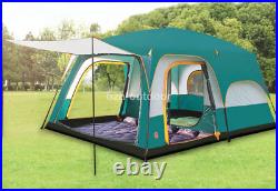 5-8 Person 3 Season Double Layers 2 Rooms Anti Hard Rain Big Family Camping Tent