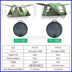 5-8 Person Automatic Family Camping Backpack Hiking Tent Waterproof Double Layer