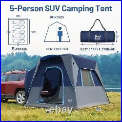 5 Person SUV Tent with Movie Screen Weather Resistant Portable for Car SUV Van