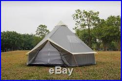 5m Bell Tent Pyramid round Tent Grey With Zipped In Ground Sheet water proof