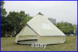 5m Bell Tent With Zipped In Ground Sheet 10 Berth family camping tent Beige
