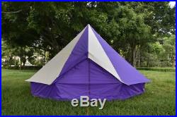 5m Camping Bell Tent ZIG 400-Ultimate Purple stripes water proof & Carry case