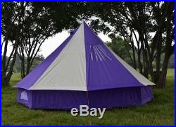 5m Camping Bell Tent ZIG 400-Ultimate Purple stripes water proof & Carry case 