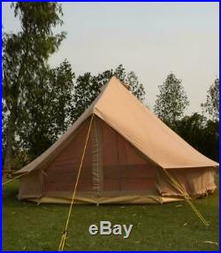 5m Metre GlampTex 500-Ultimate Bell tent Pyramid round Zipped-in- Groundsheet