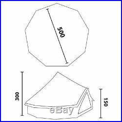 5m Metre GlampTex 500-Ultimate Bell tent Pyramid round Zipped-in- Groundsheet