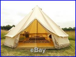 5m Waterproof Cotton Canvas Family Camping Bell Tent with Hole for Stove Pipe