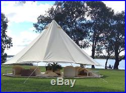 6M/19.7ft Canvas Bell Tents Cotton Family Large Waterproof Camping Glamping Yurt