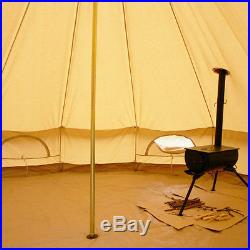6M/19ft Canvas Tent Safari Tent Yurt Bell Tent Outdoor Camping Beige Stove Jack