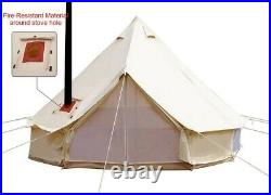 6M 4-Season Cotton Canvas Bell Tent Yurt Hunting Camping 6 Meter Stove Jack