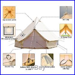 6M Canvas Camping Bell Tents Heavy Duty Glamping Tent Safari Tents Yurt British