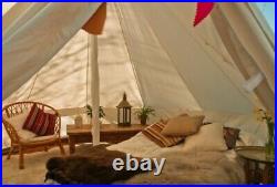 6M Waterproof Canvas Bell Tent Glamping Camping Tent Family Tent Yurt Stove Jack