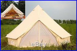 6M Waterproof Canvas Bell Tent Yurt Glamping Camping Yurt Hunting Stove Jack