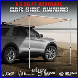 6.5'L x 9.8'W Rooftop Car Side Pull Out Sun Shade Awning Outdoor Camping Travel
