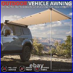 6.5'L x 9.8'W Rooftop Car Side Pull Out Sun Shade Awning Outdoor Camping Travel