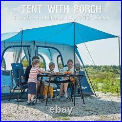 6 8 10 Person Family Camping Tent with Porch, Big Family Camping Tent