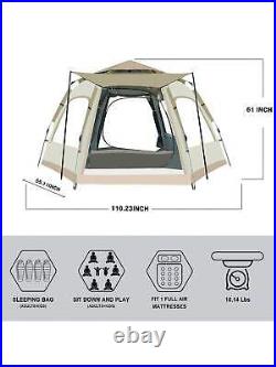 6-8 person camping tent, portable waterproof large camping tent