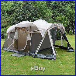 6 Person 3 Room Waterproof Camping Tent Double Layer Family Outdoor Hiking WithBag