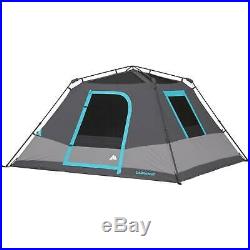 6-Person Instant Cabin Tent Dark Rest Blackout Windows Rainfly Outdoor Camping