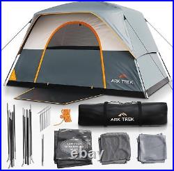 6 Person Robust Family Camping Tent, Cabin Style, Quick Setup