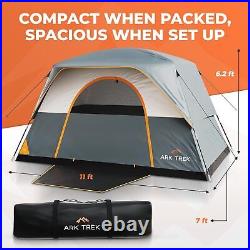 6 Person Robust Family Camping Tent, Cabin Style, Quick Setup