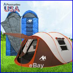 6 Person Waterproof Instant Family Camping Tent Ultralight Envelope Sleeping bag