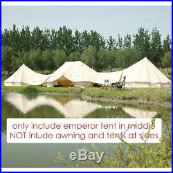 6x4M Emperor Twin Large Waterproof Cotton Canvas Camping Bell Tent 3 Door Yurts