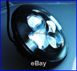 7 MOTORCYCLE BLACK PROJECTOR DAYMAKER HID LED LIGHT BULB HEADLIGHT For Harley
