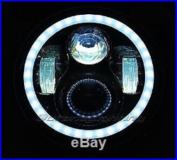 7 MOTORCYCLE PROJECTOR DAYMAKER HID LED WHITE AMBER HALO HEADLIGHT Fits Harley