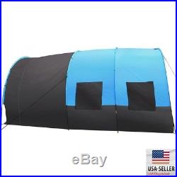 8-10 People Camping Tent Waterproof Tunnel Double Layer Large Family Canopy