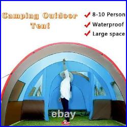 8-10 People Waterproof Portable Travel Camping Hiking Double Layer Tent Outdoor
