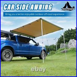 8.28.2 Ft Retractabl Car Side Awning Outdoor Pull Out Roof Tent Sun withLED Light