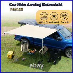 8.28.2ft Retractabl Car Side Awning Pull Out Roof Tent Sun Outdoor withLED Lights