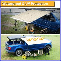 8.2x8.2ft Car Side Awning Rooftop Tent Sun Shade SUV Awning Outdoor Camping+LED
