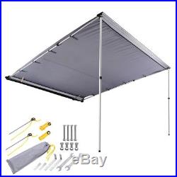 8.2x8.2ft Car Side Awning Rooftop Tent Sun Shade SUV Outdoor Camping Travel Grey