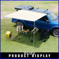 8.2x8.2ft Retractable Car Side Awning Pull Out Tent Shelter Travel Camping Khaki