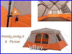 8 Person Instant Cabin Tent 2 Queen Airbeds Camping Hiking Outdoor Sport