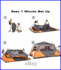8 Person Instant Cabin Tent Family Camping Waterproof Outdoor Hiking Airbed New
