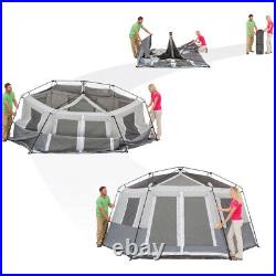 8 Person Instant Hexagon Cabin Tent Outdoor Foldable Waterproof Portable Storage