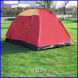 8 Person Portable Family Large Tent for Traveling Camping Hiking &Red