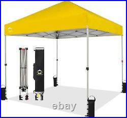 8x8 Pop Up Canopy Beach Tent with One Push Setup Easy Outdoor Sun Shade. A