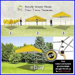 8x8 Pop Up Canopy Beach Tent with One Push Setup Easy Outdoor Sun Shade. A