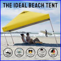 8x8 Pop Up Canopy Beach Tent with One Push Setup Easy Outdoor Sun Shade. A