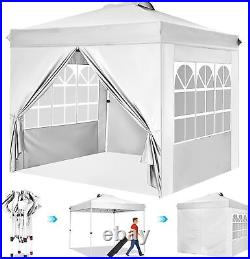 8x8ft Pop Up Canopy Tent UV Protection Outdoor Gazebo Beach Event with Sandbags