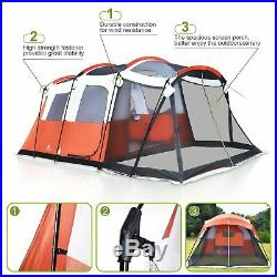 ALPHA CAMP 6 Person Family Tent with Screen Room Cabin, 17' x 9', Orange