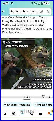 AQUAQUEST Defender 13x10 Camping Tarp Waterproof, Olive Drab, Outdoors