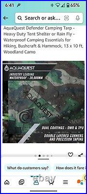 AQUAQUEST Defender 13x10 Camping Tarp Waterproof, Olive Drab, Outdoors