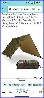 AQUAQUEST Defender 13x10 Camping Tarp Waterproof, Olive Drab, Outdoors